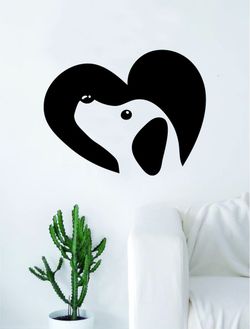 PRE MADE Wall Decal Home Decor Dog Heart Animals