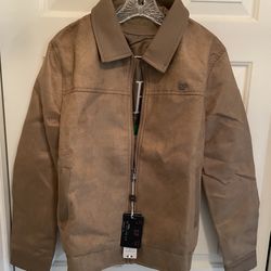 Superlative Fashion Leather Bomber Jacket- camel/brown - Medium- unisex