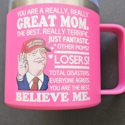 Hot Pink Mug Featuring Donald Trump