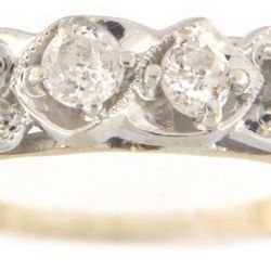 Women Wedding Band 14kt White And Yellow Gold Solid 