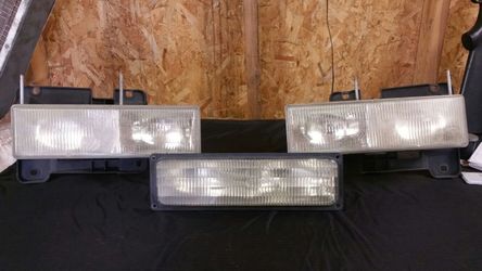 Chevy headlights and one fog light