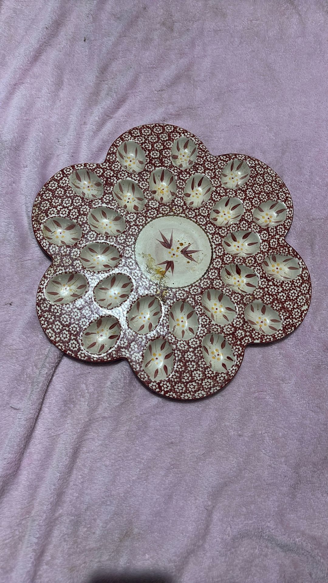 Temptations Deviled Egg Platter-Red $20