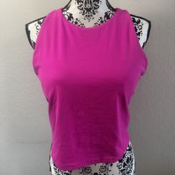 All in Motion Crop Top Sports Bra Built-In Bra Padded High Neck Pink Size XXL