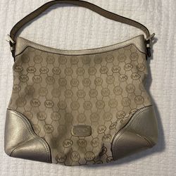 Michael Kors Gold And Tan Bag