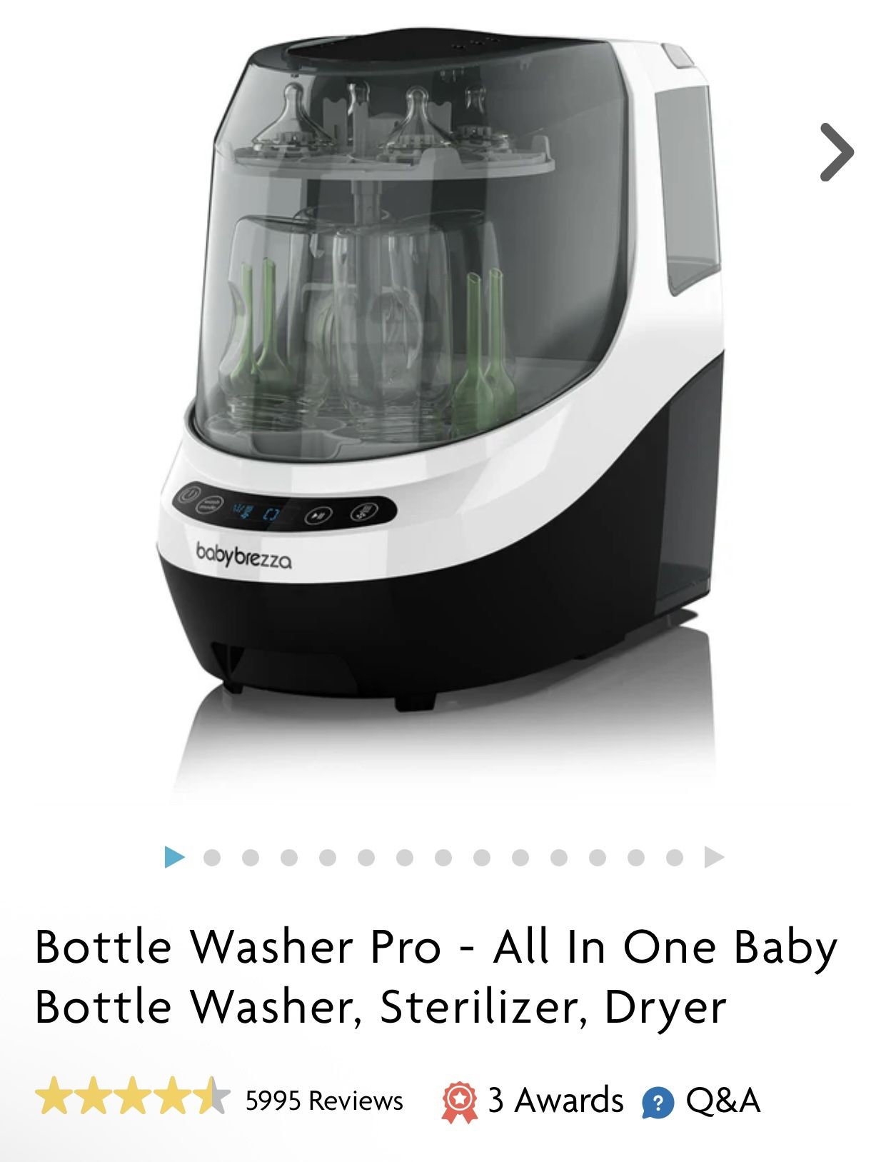 Lightly Used Baby Brezza Bottle Washer Pro With Washing Tablets