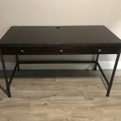Industrial Wood & Metal Desk w 2 Drawers