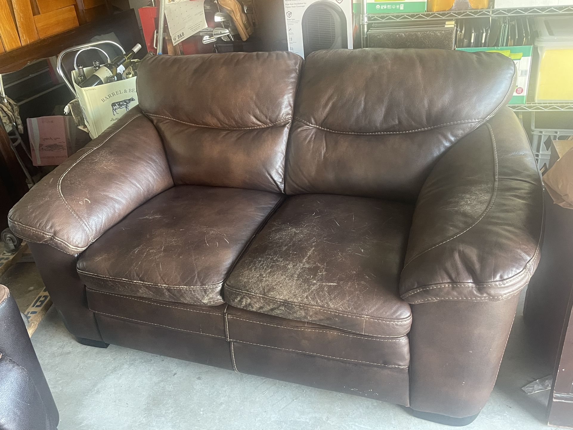 Leather Love Seat