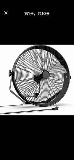 20 Inch High Velocity Wall Mount Fan with Rack, 3 Speed Industrial/Commercial Metal Ventilation Fan