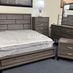 Grey Queen 4pc Bedroom Set