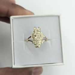 10kt Real Gold Labubu Ring 