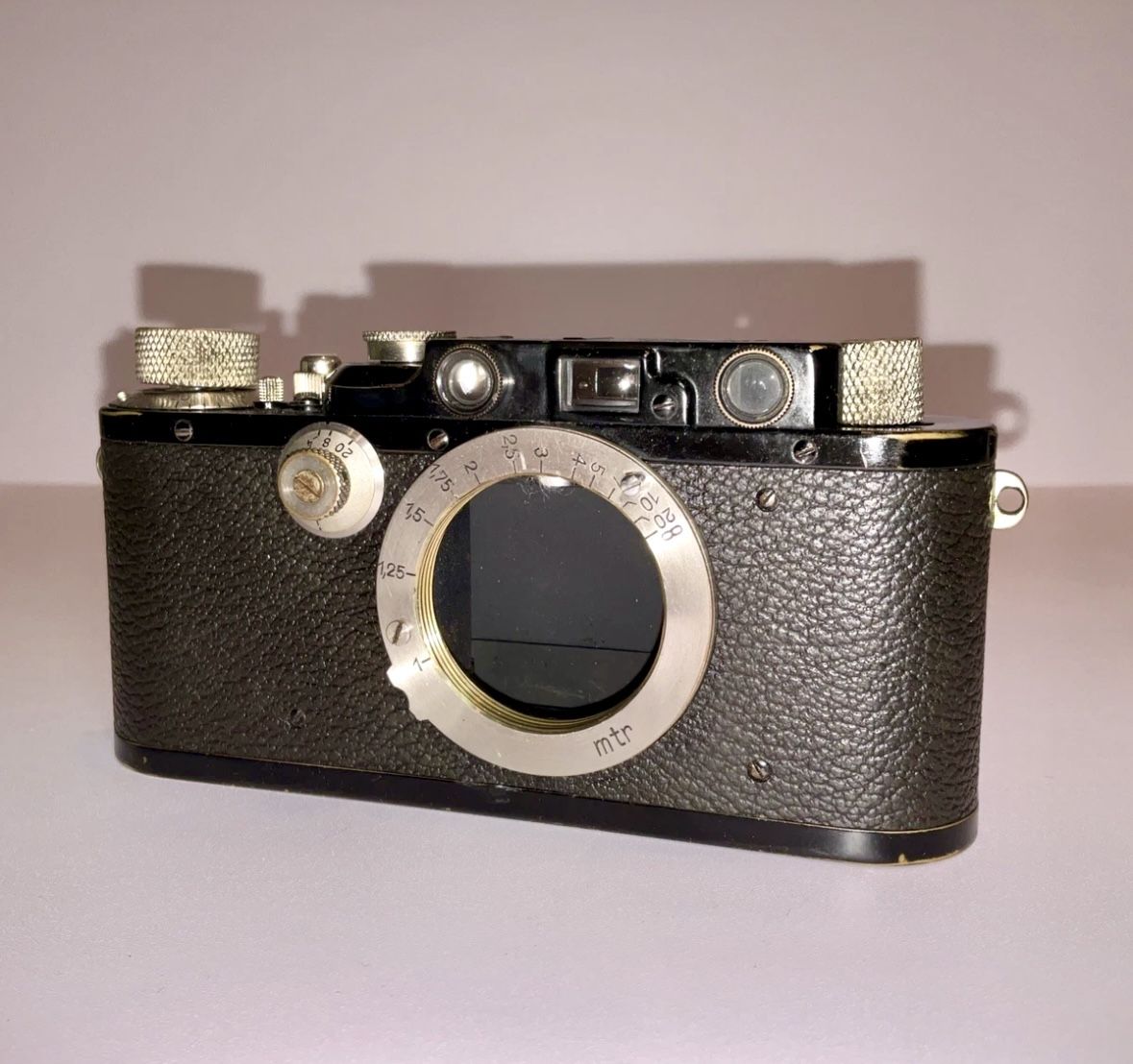Vintage Leica 35 mm Black NICKEL Rangefinder Camera 1936 #122876 Works!