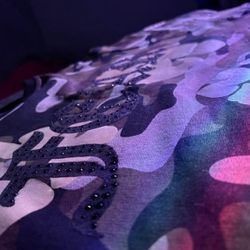 (Negotiable) Rhinestone “Faith Over Fear” Camouflage T