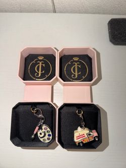 Juicy Couture Charm Set of 2 with Boxes