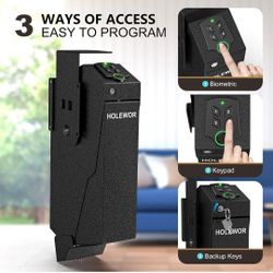 , Holewor Biometric  Safe for Handg Drop Down P  Safe Mounted Single Handg