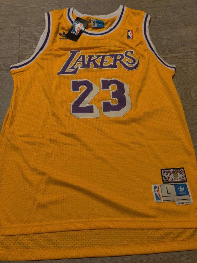 LeBron James Lakers 23 Jersey - Gold Hardwood Classic Retro, L-XXL