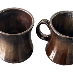 His and Hers Set of 2 Dark Brown Coffee/ Tea mugs
