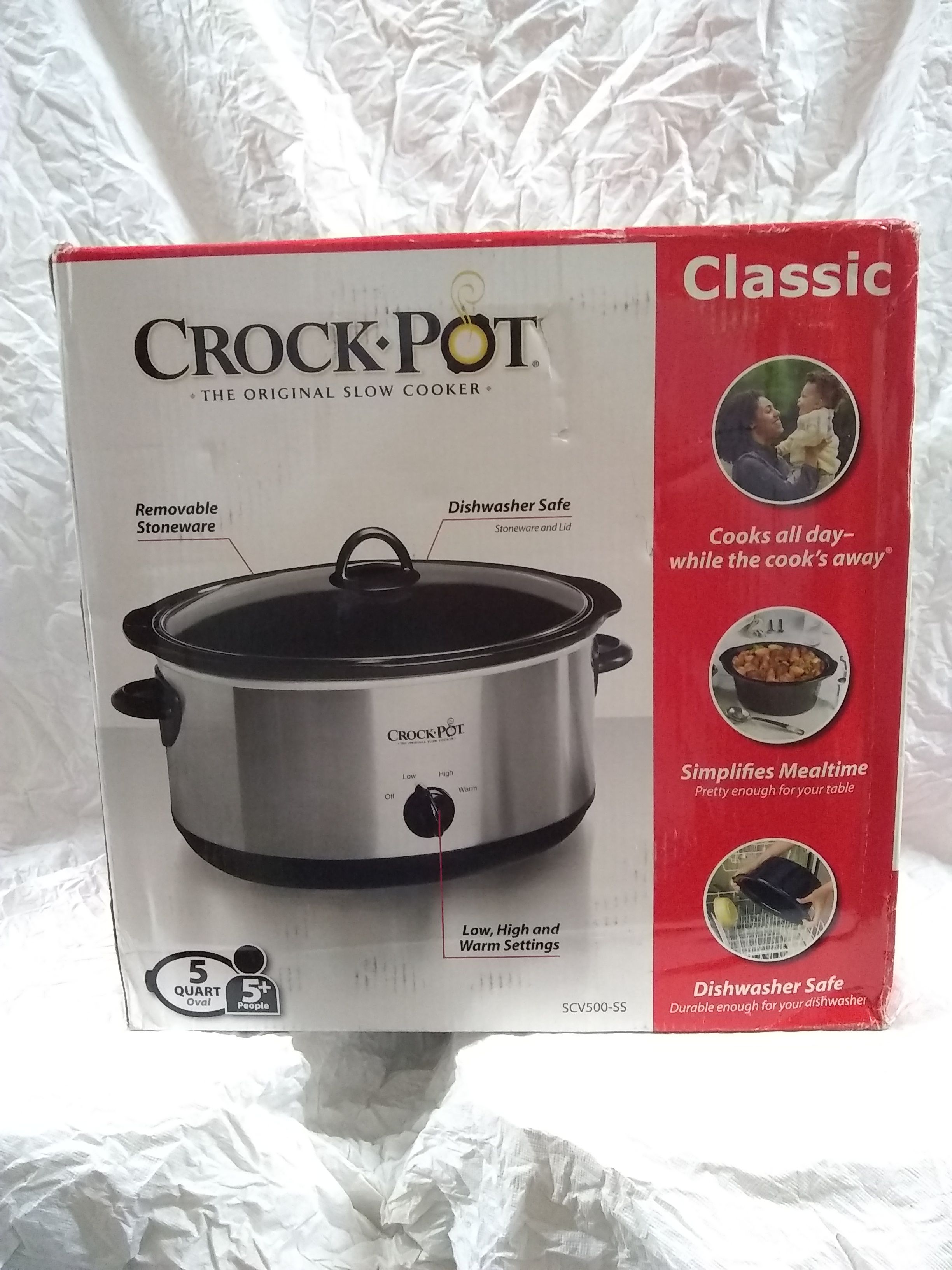 Crock Pot Slow Cooker the Original 5qt 3 heat setting