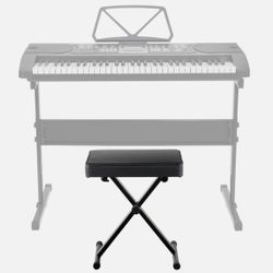 Piano Bench Adjustable Piano Keyboard Bench, X-Style Stool Chair Seat Black