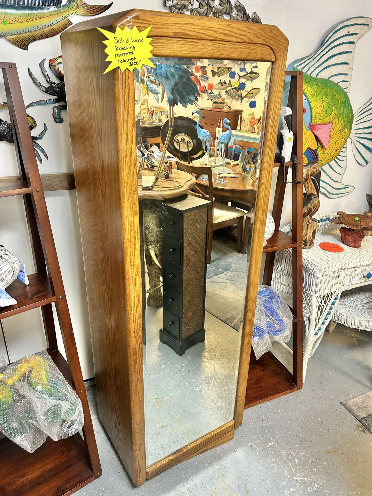 Mirrored Swivel Armoire