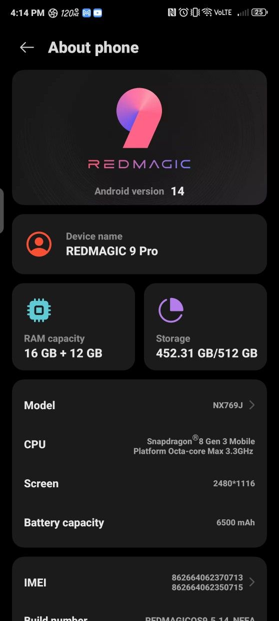 Red Magic 9 Pro 16 Gb 512 Gigs