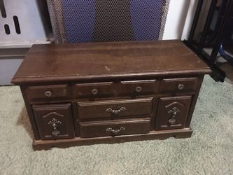 Wooden jewelry box w/ music box