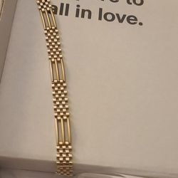 14k Gold Bracelet Gate And Bar Link