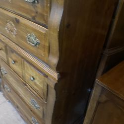 Solid Pine five drawer tall dresser
