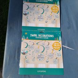 Swirl Decorations Happy Birthday 12pcs/2-Pack