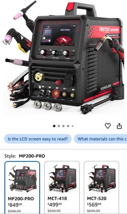 YESWELDER 12-in-1 Welder & Plasma Cutter Combo, 120V/240V MP200-PRO MIG/Flux Core/HF TIG/Lift TIG/CUT/STICK/Spot/Clean/Spool Gun and 3 Pulsed Modes, 4