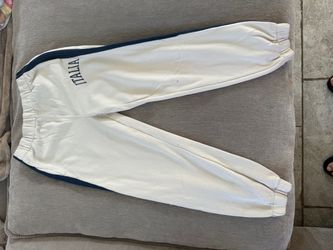 Women's Hollister Cream Joggers Navy Side Stripe ITALIA Print Size S