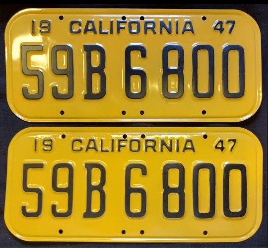 1947 California License Plates