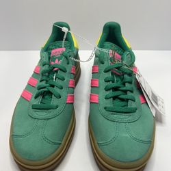 Adidas Gazelle Bold W Green Pink Yellow Suede Leather Sneaker Women’s US 7