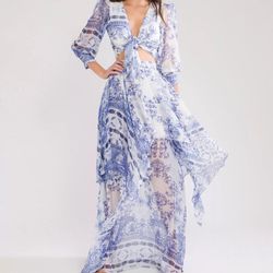 PatBo Blue White Top And Skirt 