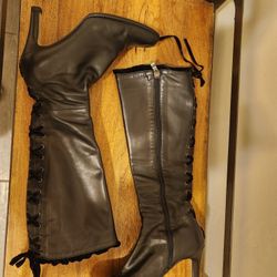 Size 7 Rebecca Taylor Leather High Heeled Boots 