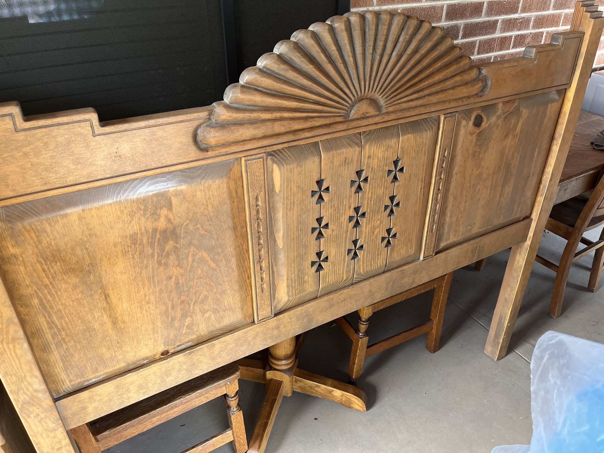 Mexican Rustic Bedroom Set Queen Headboard & 2 Night Stands With Drawers