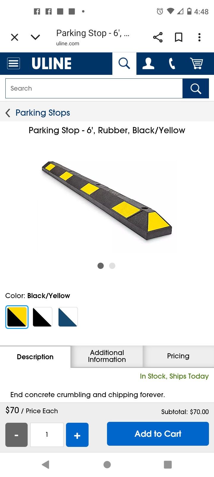 Parking Stop Rubber