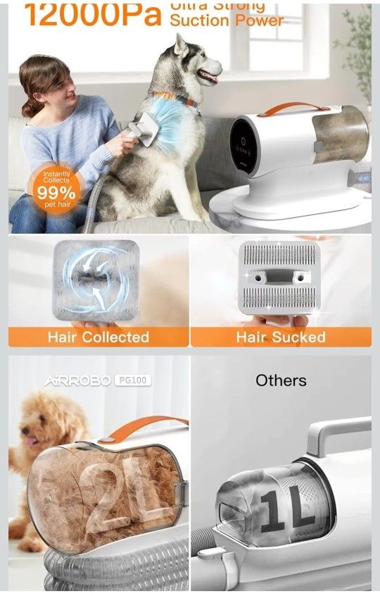 Airrobo dog Grooming Vacuum kit