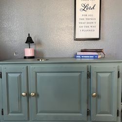 Refinished Buffet Cabinet – Sage Green TV Stand / Entryway Console