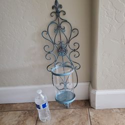 Wrought Iron Candle Holder With Glass 