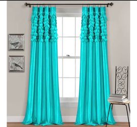 Lush Decor Circle Dream Window Curtain Panels, Turquoise, Set of 2