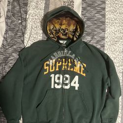 Supreme Maison Margiela green distressed zip hoodie Size S fits like M(measurements provided in pictures) Worn few times 10/10 condition no flaws at a