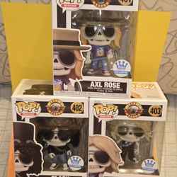 Guns N Roses Slash Axl Rose Duff Skeleton EXCLUSIVE Funko Pop Combo Set