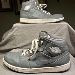 Air Jordan 1 Retro Mid Cool Grey Size 10.5 Men