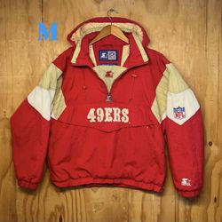 1990 Starter x 49ers Red/Gold/White Jacket