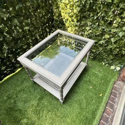 Cherry Wood Coffee  End Glass Table Excellent Condition Each $150 Or Best Offer  