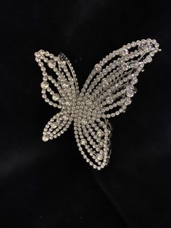 NEW Beautiful Silver Jewel Butterfly Hair Clip
