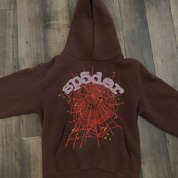 brown sp5der hoodie 