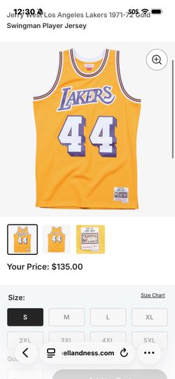 Jerry west 1971-72 mitchell & ness hardwood classic jersey