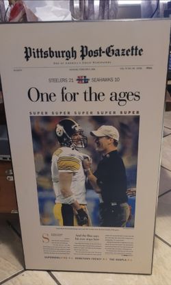 Pittsburgh Steelers Superbowl XL Newspaper Cover Print - One for the ages