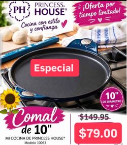 Comalito De 10” Hierro Forjado Para Tortillas Popusas Pankekes Carnes Pollo Tatema Chiles Princess House Ventas Finales